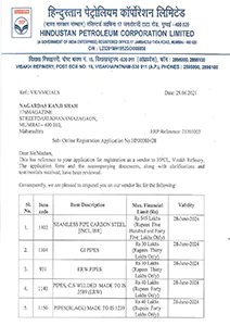 Scanned copy of Hindustan Petroleum Corporation Limited certification