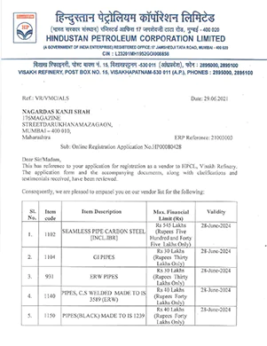 HPCL Certificate